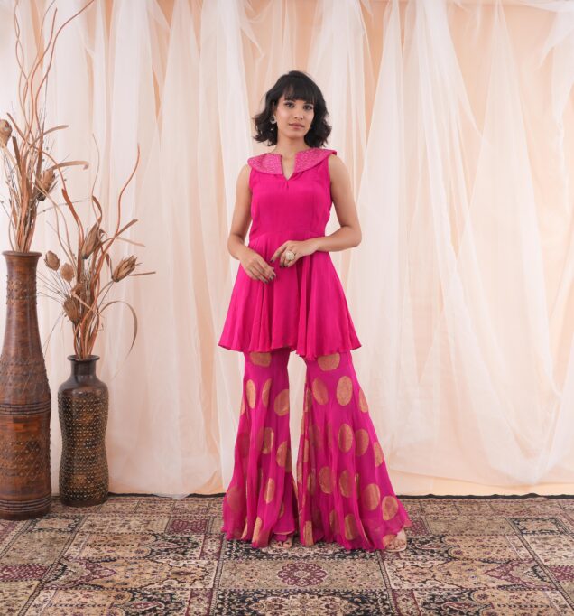 PEPLUM TOP WITH SHARARA