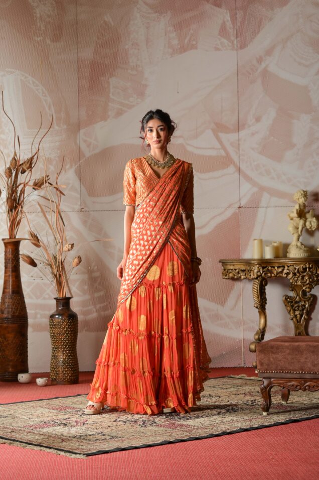 READY TO WEAR SHARARA SAREE WITH BLOUSE